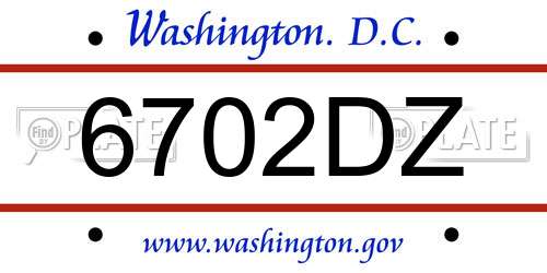 6702DZ District Of Columbia License Plate