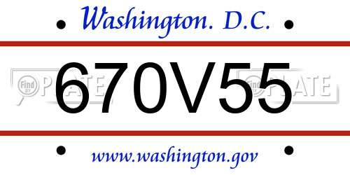 670V55 District Of Columbia License Plate