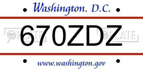 670ZDZ District Of Columbia License Plate