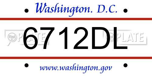 6712DL District Of Columbia License Plate