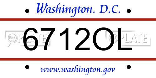 6712OL District Of Columbia License Plate