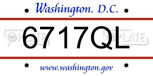 6717QL District Of Columbia License Plate