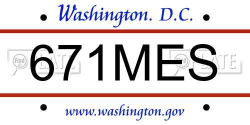 671MES District Of Columbia License Plate