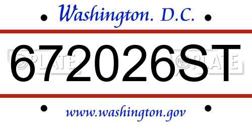672026ST District Of Columbia License Plate