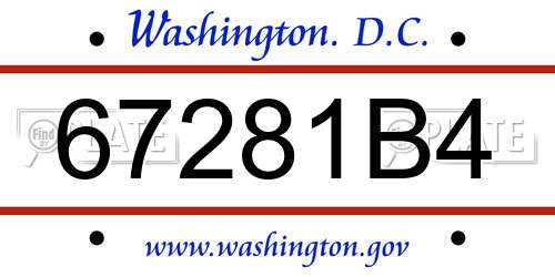 67281B4 District Of Columbia License Plate