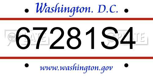 67281S4 District Of Columbia License Plate