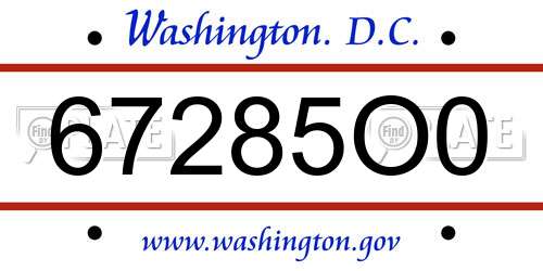 67285O0 District Of Columbia License Plate