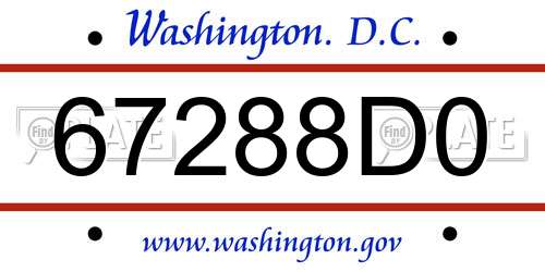 67288D0 District Of Columbia License Plate