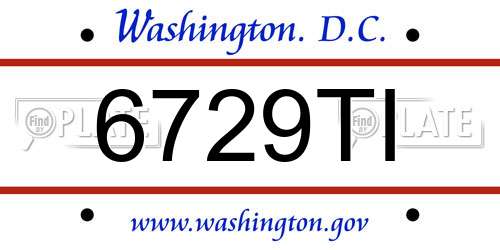 6729TI District Of Columbia License Plate