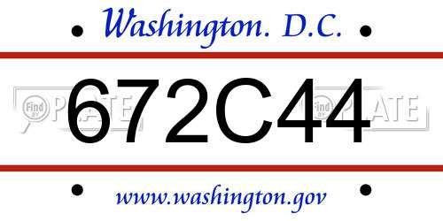 672C44 District Of Columbia License Plate