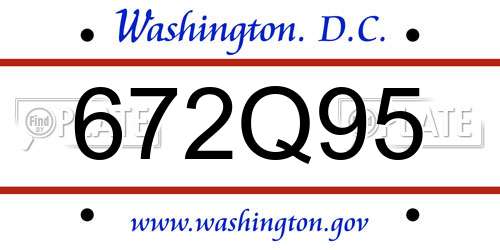 672Q95 District Of Columbia License Plate