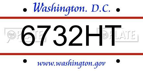 6732HT District Of Columbia License Plate
