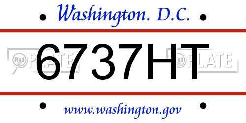 6737HT District Of Columbia License Plate