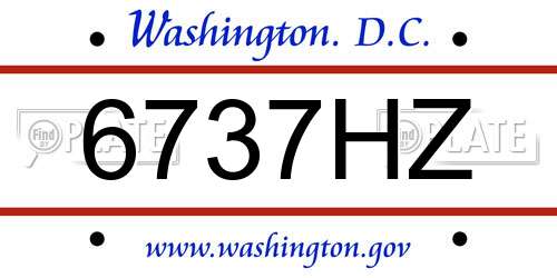 6737HZ District Of Columbia License Plate