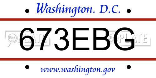 673EBG District Of Columbia License Plate