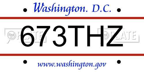 673THZ District Of Columbia License Plate