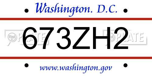 673ZH2 District Of Columbia License Plate