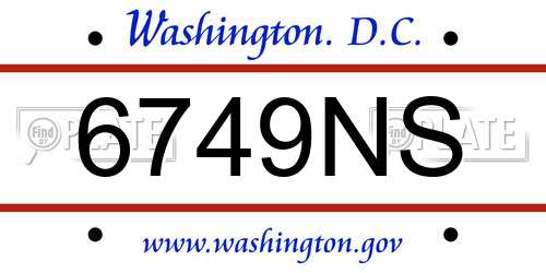 6749NS District Of Columbia License Plate