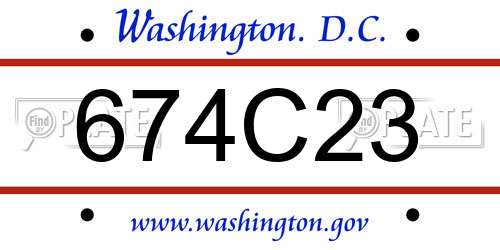 674C23 District Of Columbia License Plate