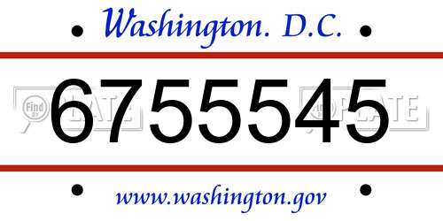 6755545 District Of Columbia License Plate