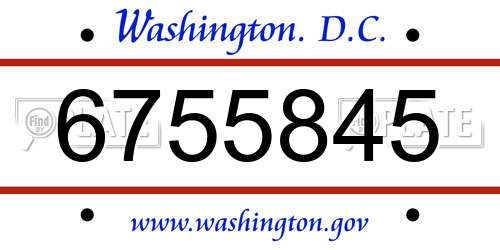 6755845 District Of Columbia License Plate