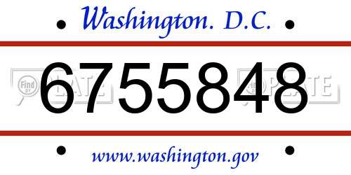 6755848 District Of Columbia License Plate