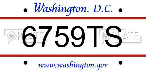 6759TS District Of Columbia License Plate