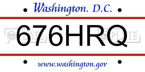 676HRQ District Of Columbia License Plate