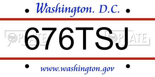 676TSJ District Of Columbia License Plate