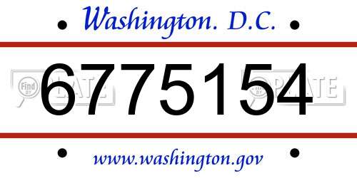 6775154 District Of Columbia License Plate
