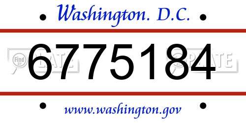 6775184 District Of Columbia License Plate