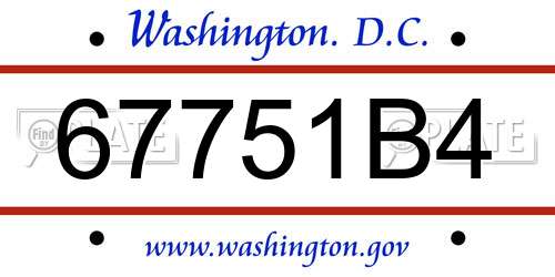 67751B4 District Of Columbia License Plate
