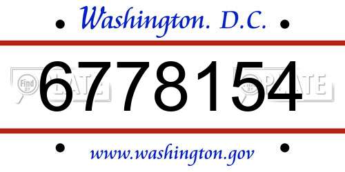 6778154 District Of Columbia License Plate
