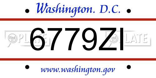 6779ZI District Of Columbia License Plate