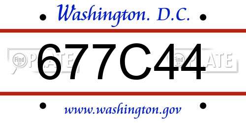 677C44 District Of Columbia License Plate