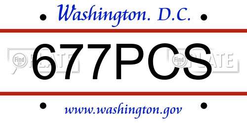 677PCS District Of Columbia License Plate