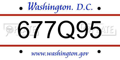 677Q95 District Of Columbia License Plate