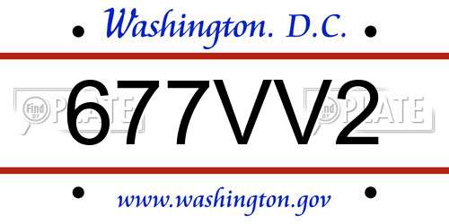 677VV2 District Of Columbia License Plate