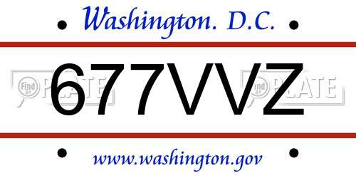 677VVZ District Of Columbia License Plate