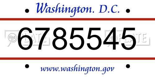 6785545 District Of Columbia License Plate