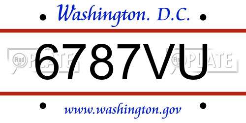 6787VU District Of Columbia License Plate