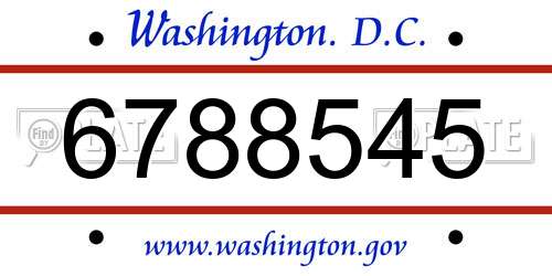 6788545 District Of Columbia License Plate