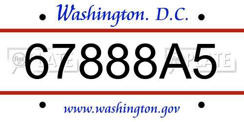 67888A5 District Of Columbia License Plate