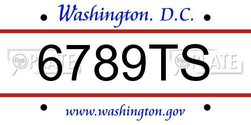 6789TS District Of Columbia License Plate