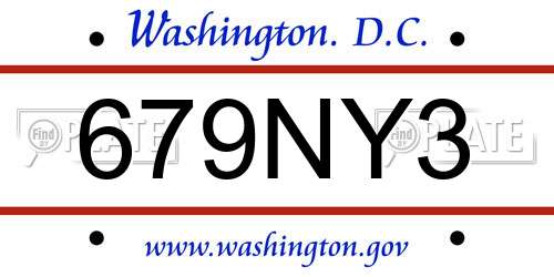 679NY3 District Of Columbia License Plate