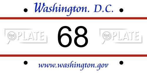 68 District Of Columbia License Plate