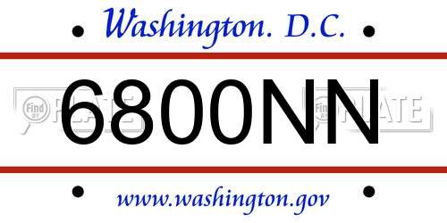 6800NN District Of Columbia License Plate