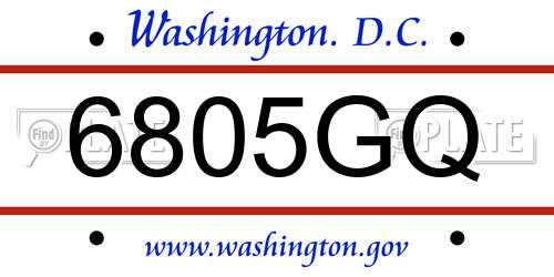 6805GQ District Of Columbia License Plate
