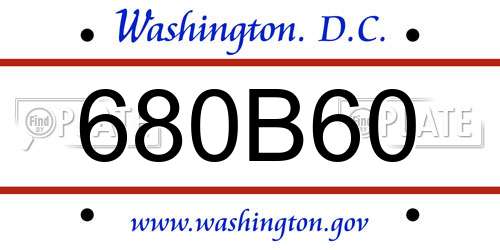 680B60 District Of Columbia License Plate