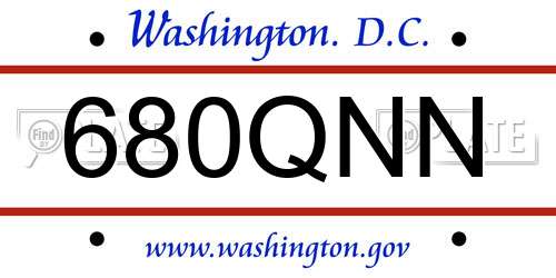 680QNN District Of Columbia License Plate